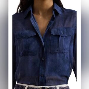 Love Riche Navy Blue Sheer Blouse(Holiday Sale🎁)